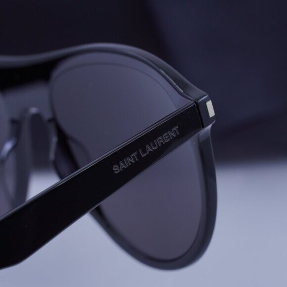 Saint Laurent SL432 SLIM 001 Aviator Sunglasses - Black - Picture 9 of 10